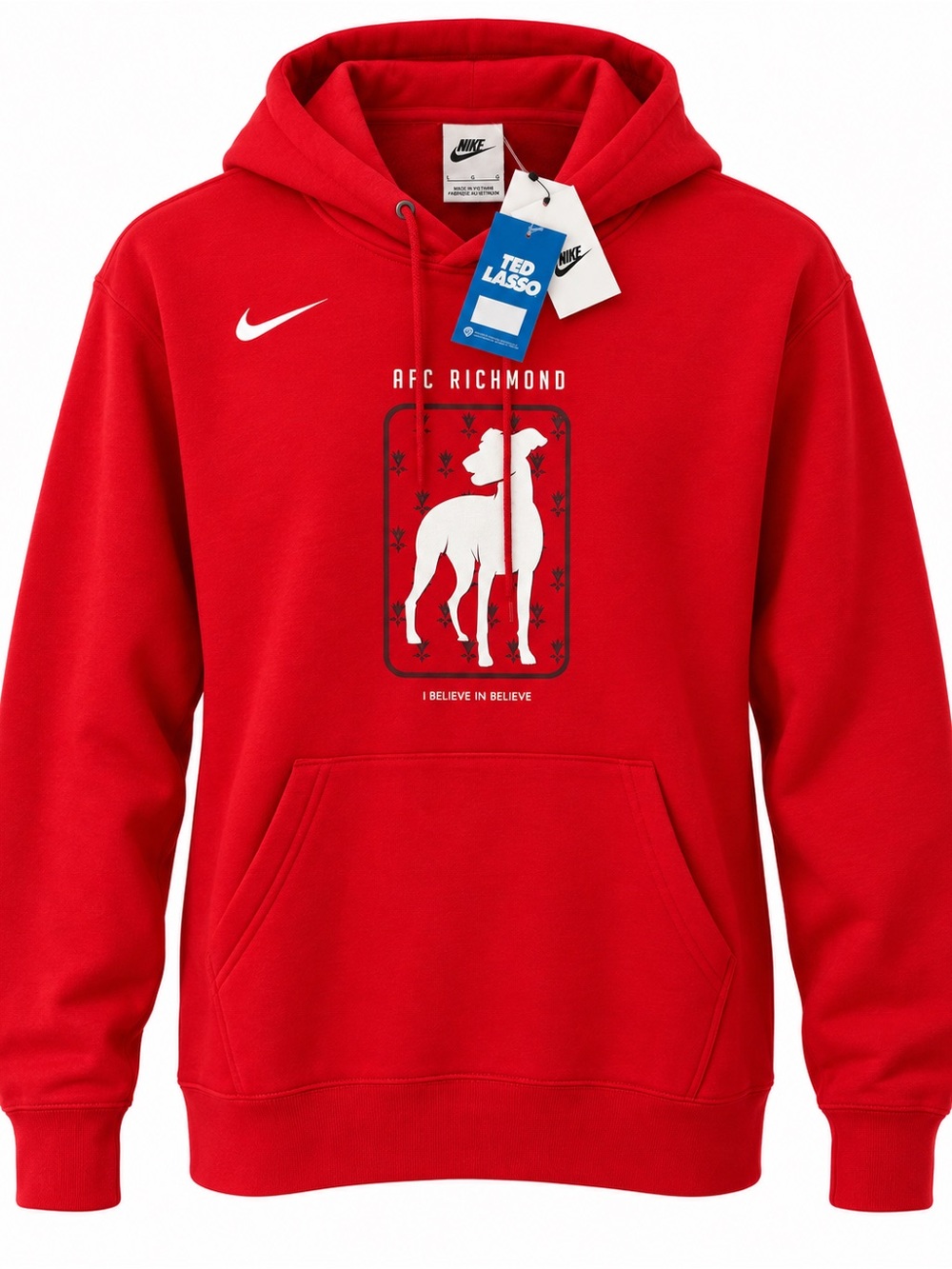 Nike AFC Richmond Ted Lasso Club Fleece Red Hoodie Men’s L Cotton Blend